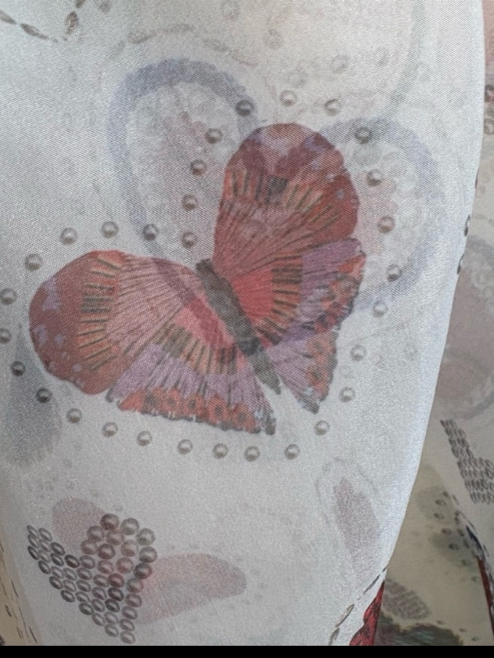 NWT Farm Rio Organza Puff-Sleeve Hearts Eye print Dress, size L - Picture 7 of 15